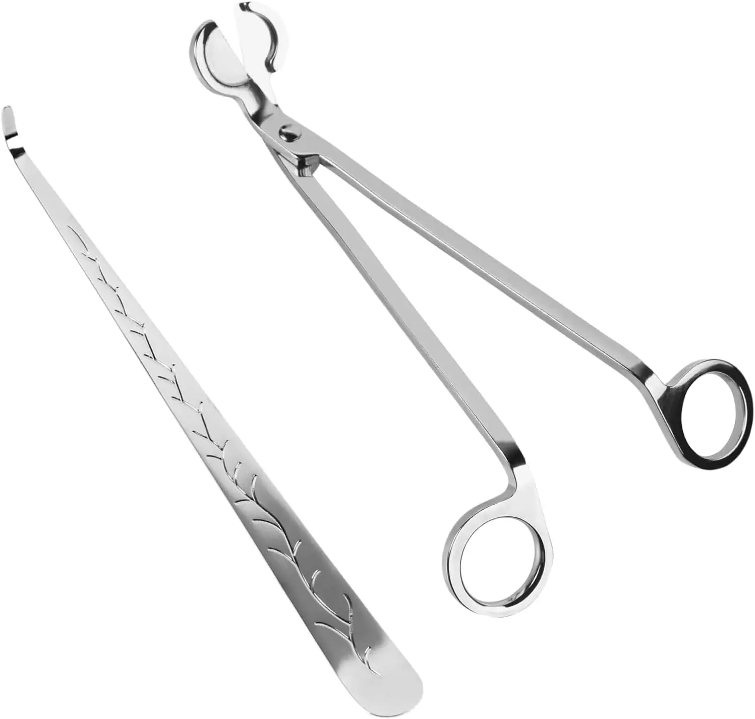 Candle Wick Trimmer and Snuffer Set, 7.09 Inch Stainless Steel Candle Accessories, Wick Cutter Scissors with Hook, Candle Care Tools for Jar Candles, Home Decor & Gifts