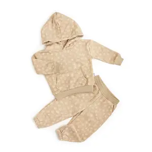 Amari Leopard SWEATSUIT Soft Cozy Two Piece Hoodie Set for Kids 57% Cotton 43% Polyester Baggy Fit