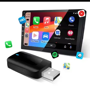 2in1 Wired to Wireless CarPlay Android Auto Adapter for OEM Car Stereo With USB Plug and Play
