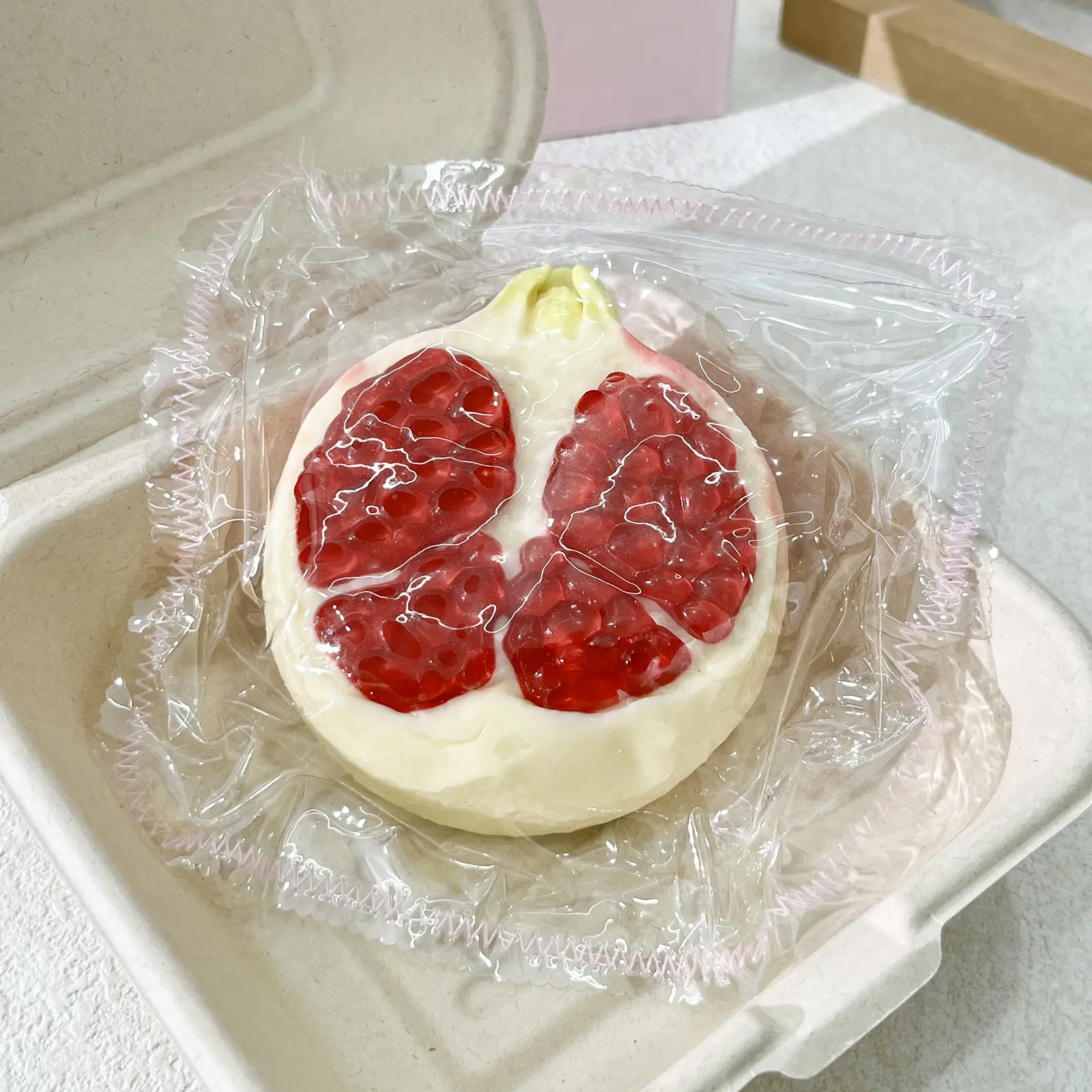 【Buy 3 Get 1 Free】Pomegranate Squishy Toys, Food-Grade Silicone Slow Rising Handmade Non-Toxic Soft Squeeze Sensory Toys with Thick Creamy Slime Texture for Stress Relief