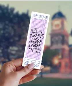 Guest Check Meet Me in Mystic Falls TVD Inspired Bookmark Custom Name Decal Decal Sticker
