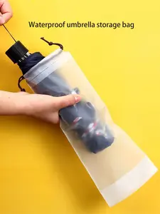 Waterproof Umbrella Storage Bag, Transparent Drawstring Umbrella Case, Foldable Rainproof Cover, Portable for School Office Home Travel Gift