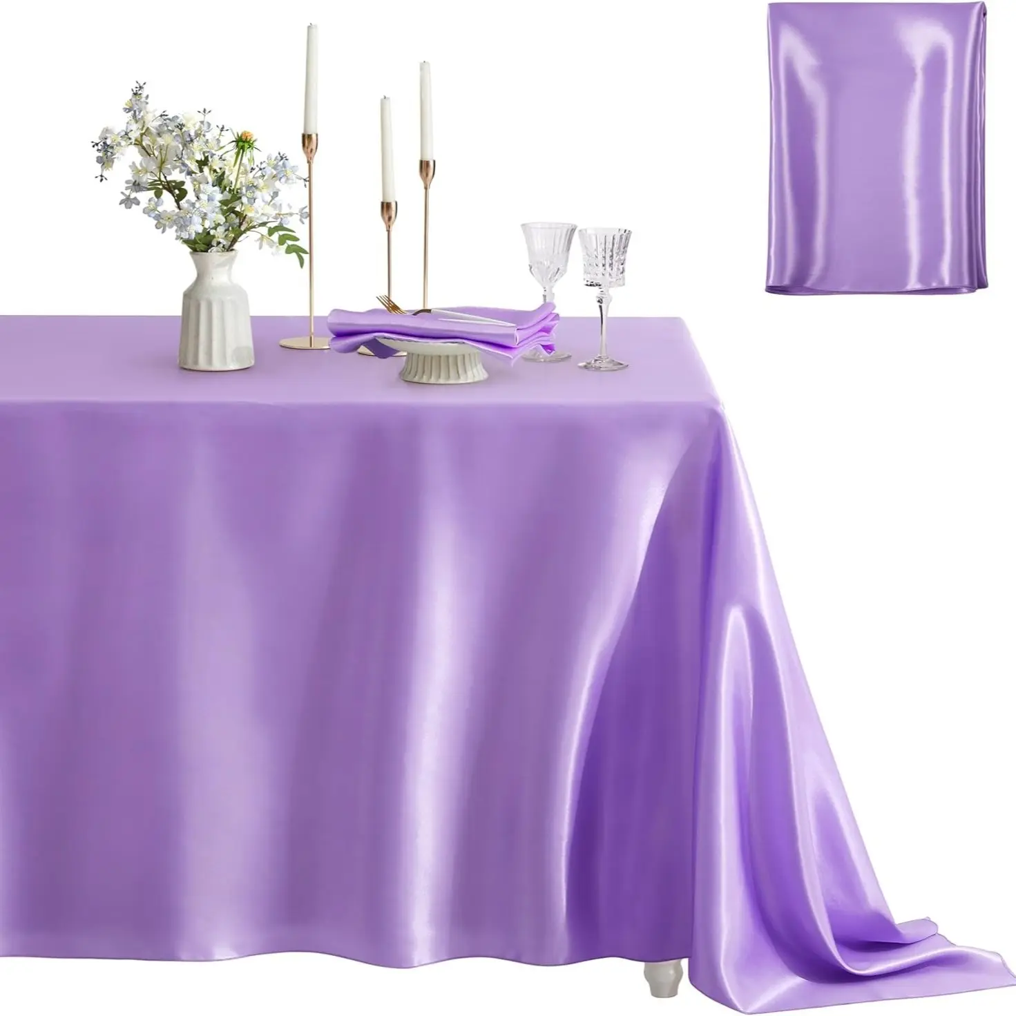 Multi-Color Satin Tablecloth, Wedding Decoration, Birthday Party Decor, Valentine's Day, Christmas, Theme Parties, Home Decor, Party Decor Supplies