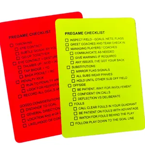 Red & Yellow Cards with Pre-Game Checklist included!