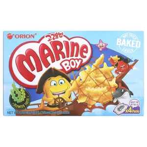 Orion Marine Boy, Wheat Based Snacks, Seaweed, 4 Packs, 1.41 oz (40 g) Each