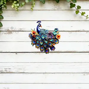 Colorful Peacock Wall Sculpture, Abstract Swirl Feather Metal Decor, Perfect Housewarming Birthday Gift, Indoor Outdoor Home Decoration, Modern Home Decoration, Hanging Wall Art
