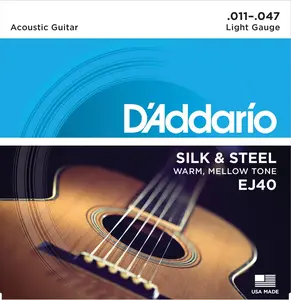 D'Addario EJ40 Silk & Steel Folk Guitar Strings, 11-47