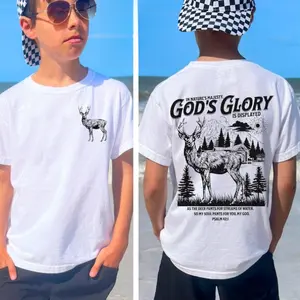 Christian Deer T-shirt Comfort Colors Christian T-shirt for Boys Bible Verse T-shirt Jesus Tee Youth Baptism Gift for Deer Hunter T-shirt