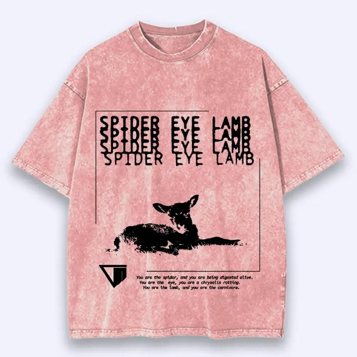 Outlast Trials SPIDER EYE LAMB Washed T-Shirt, Video Games, Horror Vintage Shirt, Game Fan, Streetwear Tops Black Fabric Menswear 3PC