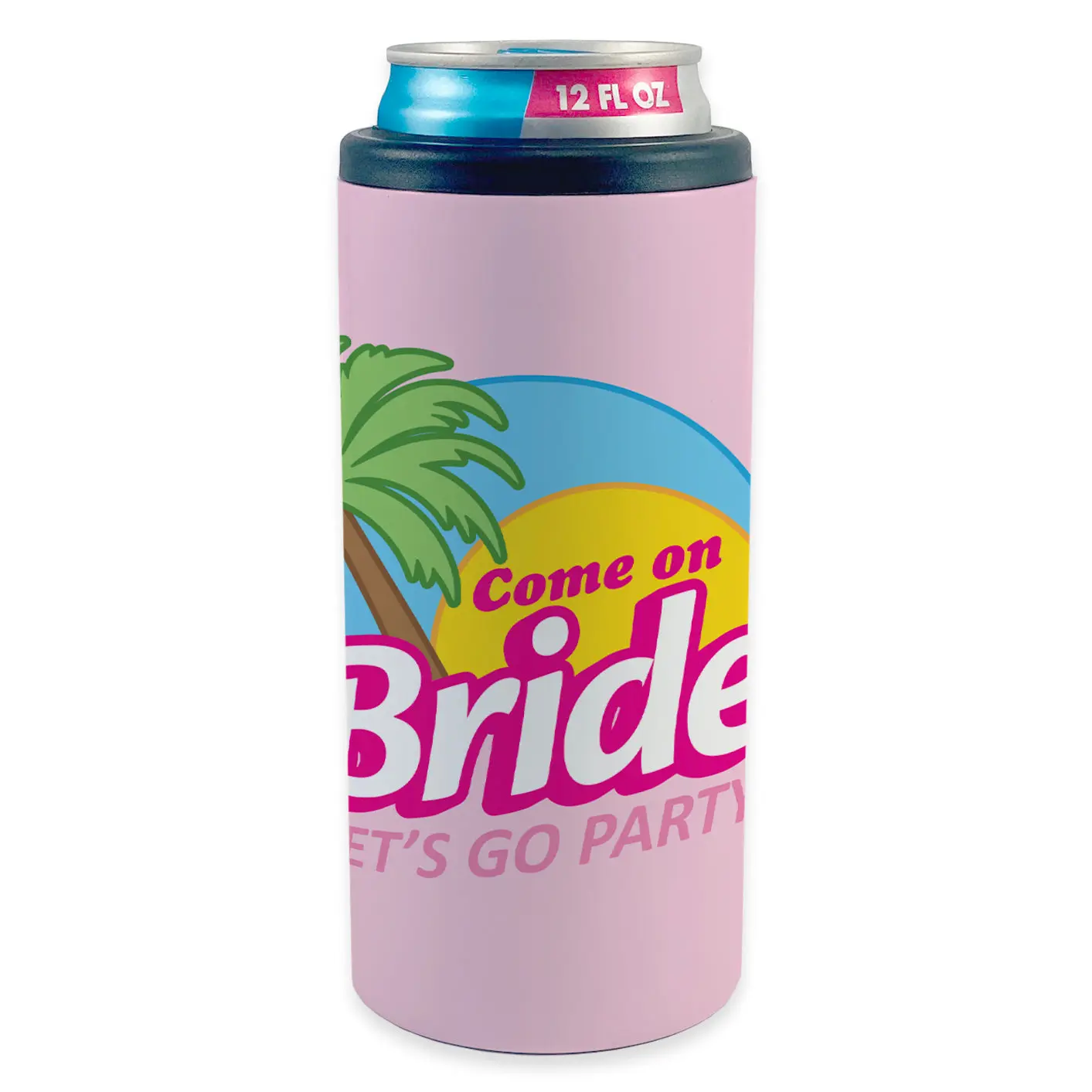 Bridal Collection (Come on Bride Let's Go Party) Personalized 12 oz Slim Can Cooler SSKOOW0016