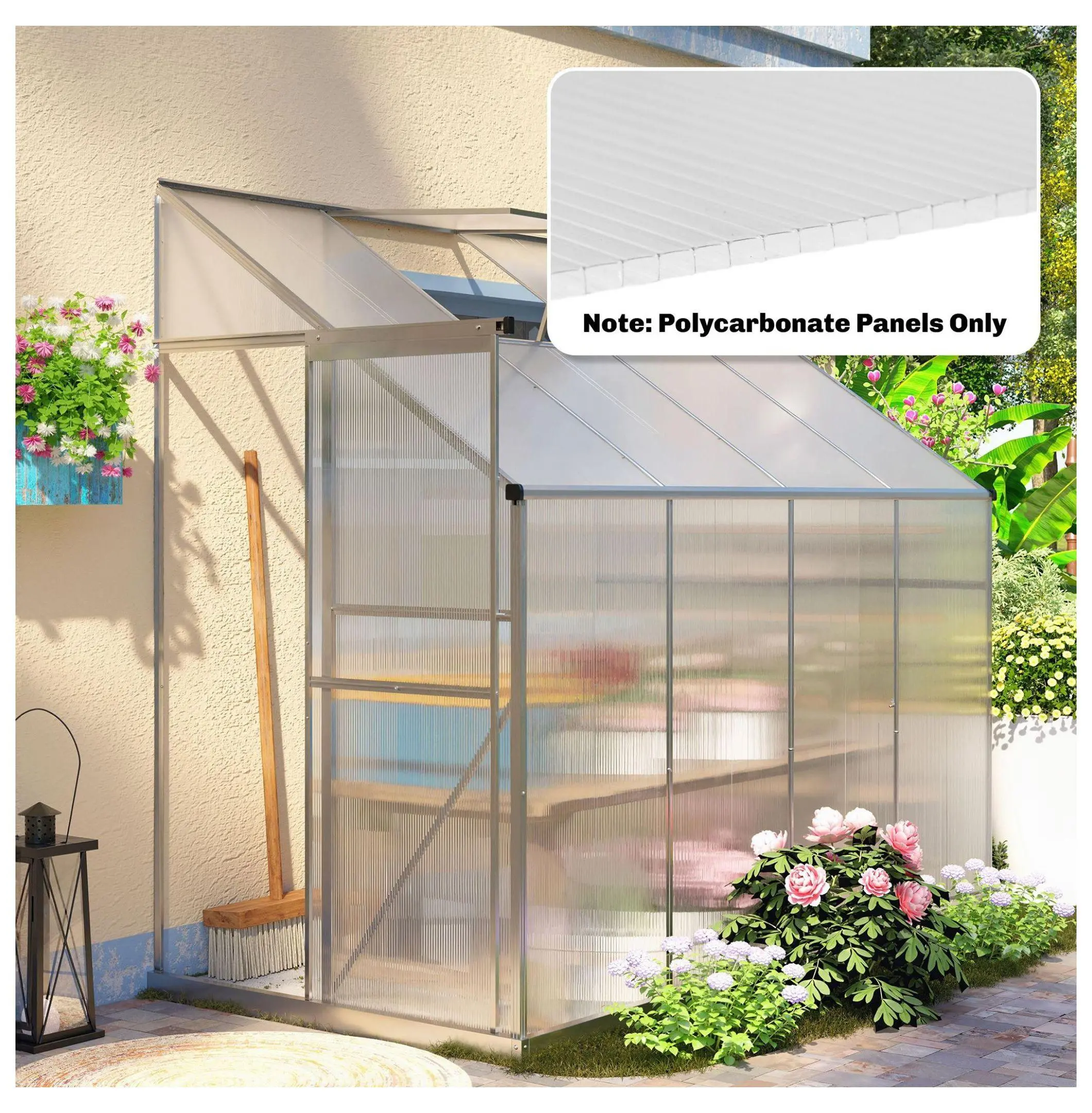 Polycarbonate Greenhouse Panels 10 Pack, 47.2" x 23.6", UV Protection Twin-Wall Polycarbonate Sheeting for Greenhouse, Garden, DIY Projects Default Title