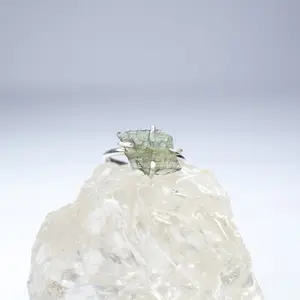 Moldavite Ring Sterling Silver sizes 4 - 13 real  moldavite with certificate birthday gift 925