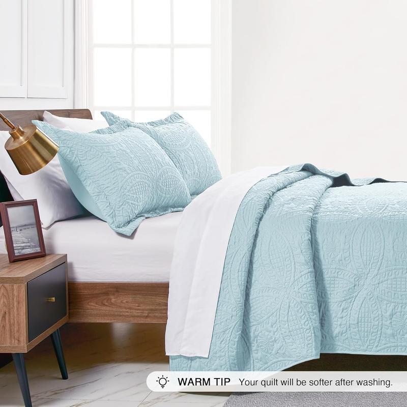 Quilts for Queen Bed Blue Bedspreads - Soft Bed Lightweight Bedspread Comforter - Modern Style Coin Pattern Coverlet for All Season - 3 Pieces (1 Quilt, 2 Pillow Shams) Christmas Decor Quilts for Queen Bed Blue Bedspreads - Soft Bed Lightweight Bedspread Comforter - Modern Style Coin Pattern Coverlet for All Season - 3 Pieces (1 Quilt, 2 Pillow Shams) Christmas Decor