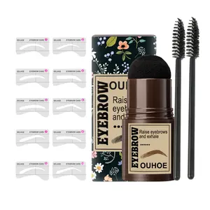 OUHOE Eyebrow Stamp, Thrushy Brow Print Lazy Waterproof Sweatproof Makeup And Hairline Shade Powder