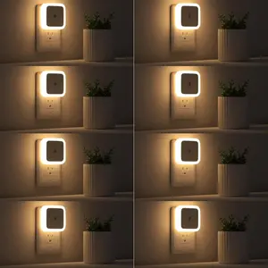 Night Light, Night Lights Plug into Wall 8-Pack, Nightlight Plug in Night Light, Dusk to Dawn Night Lamp Led (Warm White)