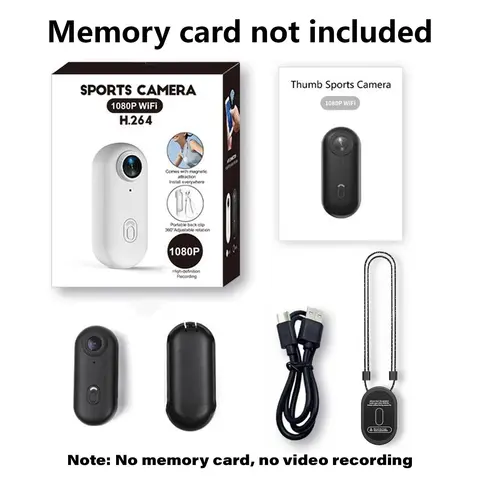 NUISK Entry-Level Magnetic Snap-On Wearable WiFi Bodycam Action Camera - Compact Hands-Free Portable Recorder, 1080P HD Video/Picture, Fast U3 Recording, Card-Required (U3+ Needed, No Built-In Memory, Cell-Compatible) for Video Blog Camera Beginners