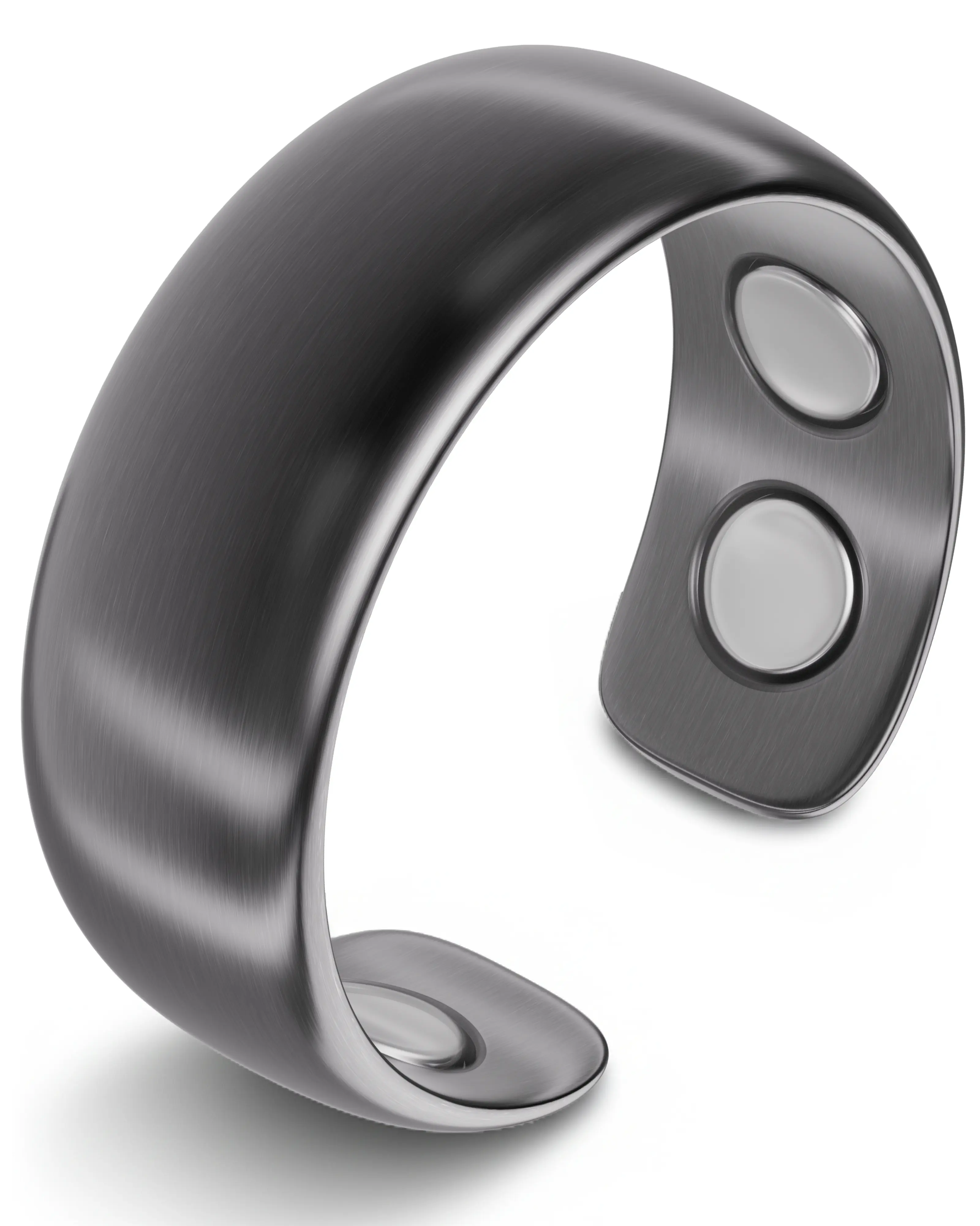 MagnetRX Ultra Strength Magnetic Ring For Men (Gunmetal) - Hypoallergenic & Waterproof - Adjustable Size