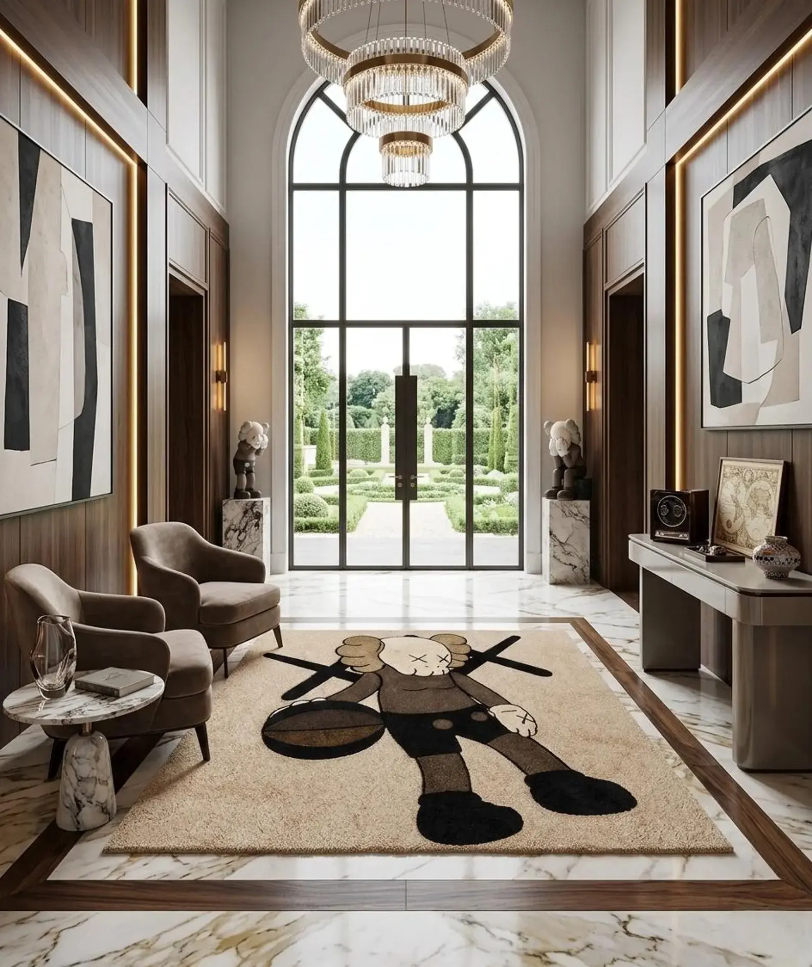 Hand Tufted Kaws Basketball Wool Area Rug, Modern Hypebeast Home Decor Carpet