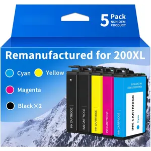 Remanufactured for 200 Ink  Replacement for Epson 200XL T200XL Ink Combo Pack for XP-410 WF-2540 WF-2530 XP-310 XP-400 Printer (2 Black, 1 Cyan, 1Magenta, 1 Yellow)