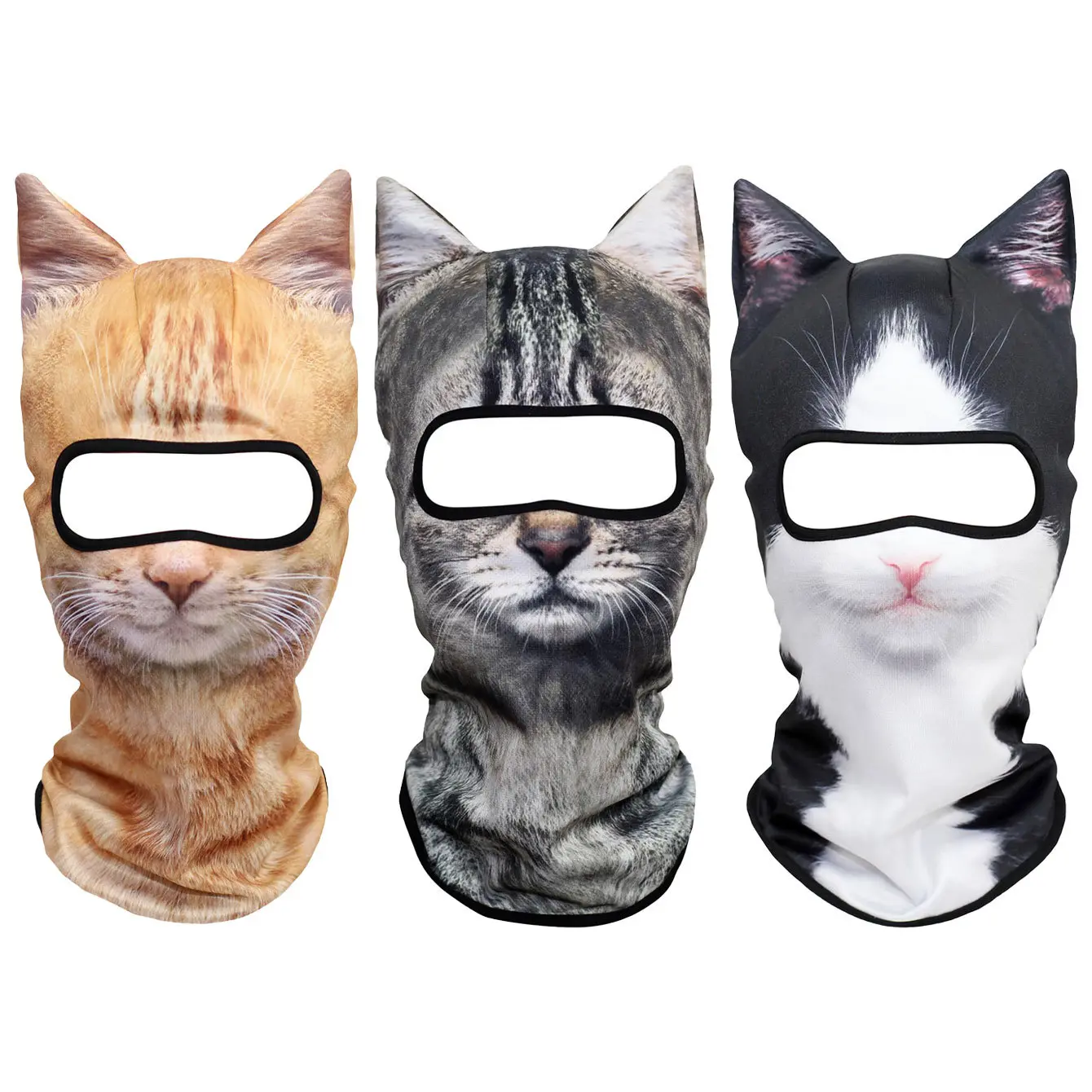 Animal Balaclava Mask 3D Stand Ears Animal Balaclava Face Maskfor Music Festivals, Raves, Ski, Halloween, Party OutdoorActivitiesFull Face Mask Cooling Neck Gaiter Sun ProtectionFace Cover Mask Windproof Ski Mask