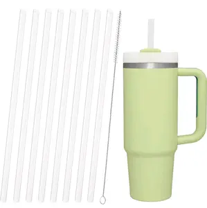 8-Pack Replacement Straws for Stanley and other cups 40 oz 30 oz Cup Tumbler, Reusable Straw for Tumbler with Handle, with Cleaning Brush, Accessories  Drinkware Beverage Extra Backup Set