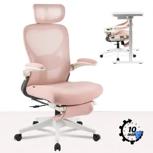 【TikTokShopBlackFriday】Foldex Ergonomic Office Chair, Folding Office Chair for Small Spaces with Lumbar Support, Foam/Mesh Seat，Flip-up Armrests, 3D Headrest, Desk Chairs with Footrest for Work,Video Game
