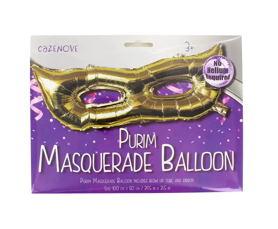 Gold Purim Masquerade Balloon