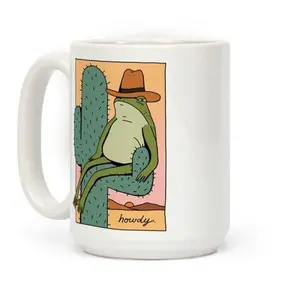 Howdy Frog Cowboy Mug Drinkware Coffee Ceramic