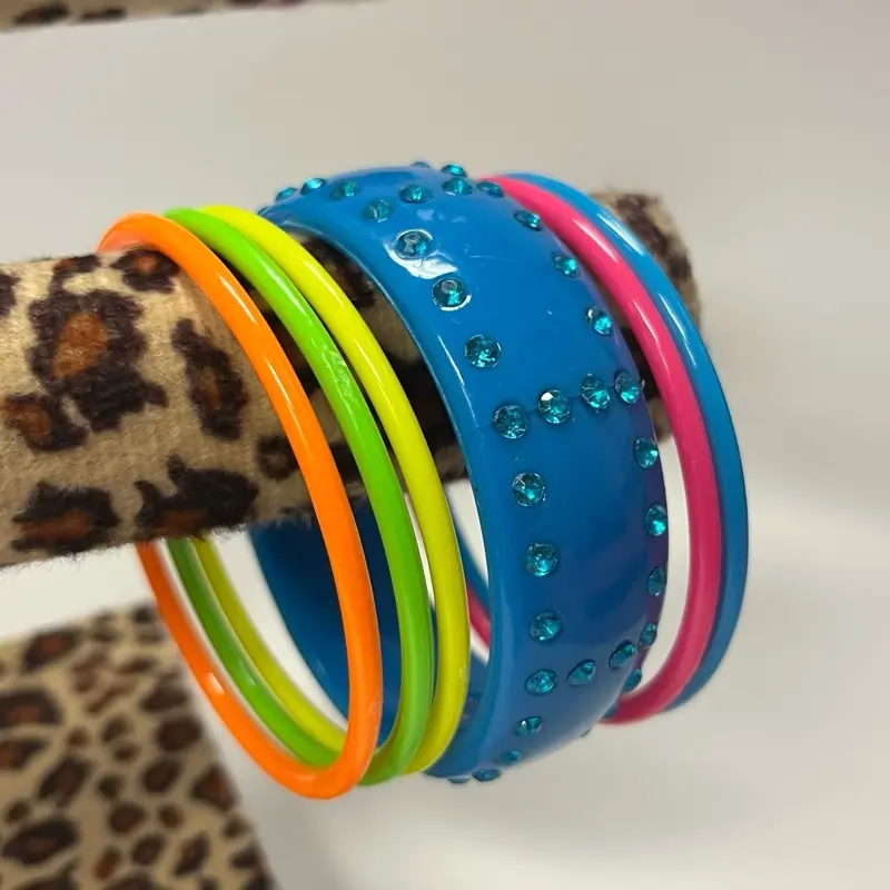 Early 2000s Bangle Bracelet Set | Emo Scene Mcbling Gyaru Tropical Coconut Girl Trashyy2k Aesthetic