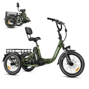 ADDMOTOR CITYTRI E-310 Electric Trike for Adults 750W 90MI 20AH UL2849 Etrike Folding 48V 3-Wheel Bike for Seniors 280+80lbs Parking Brake Rear Motor Differential Front & Rear Baskets