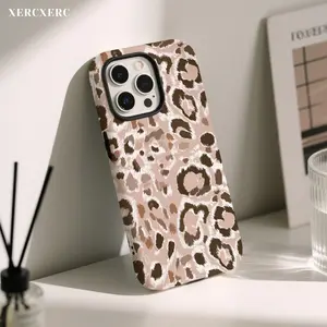 Leopard Print Phone Case, 2 - in - 1 PC Hard & TPU Soft (Matte/Glossy Optional), Matching/Gift Funda para Phone Cover Phone Case for iPhone 11 12 13 14 15 16 16e 17 Pro ProMax Air,Galaxy S26 S25 A56 A55 A17 A16
