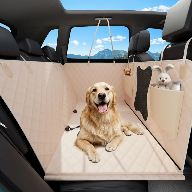 Back Seat Extender For Dogs-Large Space, Dog Car Seat Cover Hard Botto - View #5