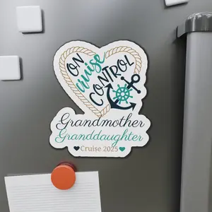 On Cruise Control Grandmother & Granddaughter Cruise 2025 Magnet, Family Cruise Door Decoration, Grandparent Family Cruise Souvenir Magnet by That Melanin Tho