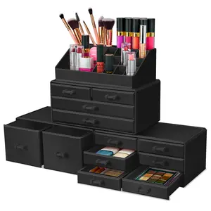 Sorbus Large Makeup Organizer - Stackable Jewel Design with 12 Drawers and Lipstick Slots Boxes Gift Set Brush Case Decor