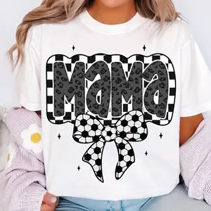 Retro Soccer Mama Shirt, Game Day Soccer Coquette Bow Sweatshirt, Checkered Soccer Mom Tee, Mother's Day Gift