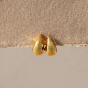 Chunky Tear Drop Studs by Caitlyn Minimalist - Bold Droplet Stud Earrings - Statement Earrings - Gold Jewelry - Best Friend Gift