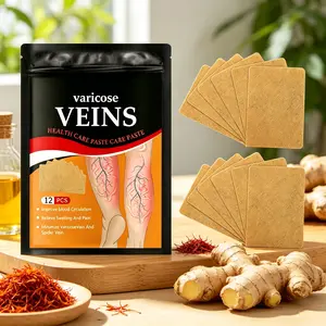 Varicose Veins Health Care Paste – 12 PCS Leg Pain Relief Patch for Swollen Achy Legs – Improves Blood Circulation, Relieves Swelling & Pain, Minimizes Spider Veins & Varicose Veins – Cooling Comfort Leg Mask