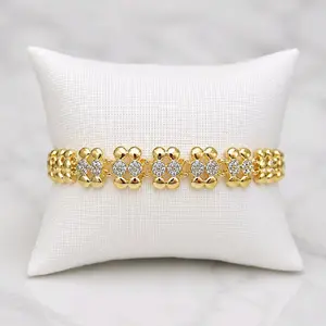 Elegant Circular Design Bracelet with CZ Stones in 14K Gold Filled – Adjustable 6.5" to 7.5"