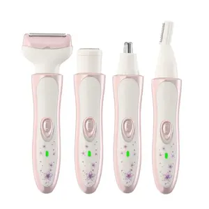 Bikini Trimmer for Women,Electric Shaver and Razor Rechargeable4-in-1Body and Facial Epilator,  PainlessTrimming of Pubic Hair, Face, Underarms and Legs, Waterproof. Christmas Gift New Year GiftShaving Grooming lip chin underarm leg private area