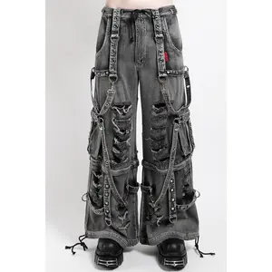 Tripp NYC Shredder Denim Full Force Pants [BLACK FOG WASH]