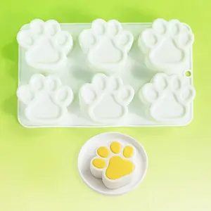 Cat Paw Mousse Cake Mold DIY Bear Paws Jelly Pudding Chocolate Silicone Bake Mold, Flexible Reusable Kitchen Tool for Home Baking