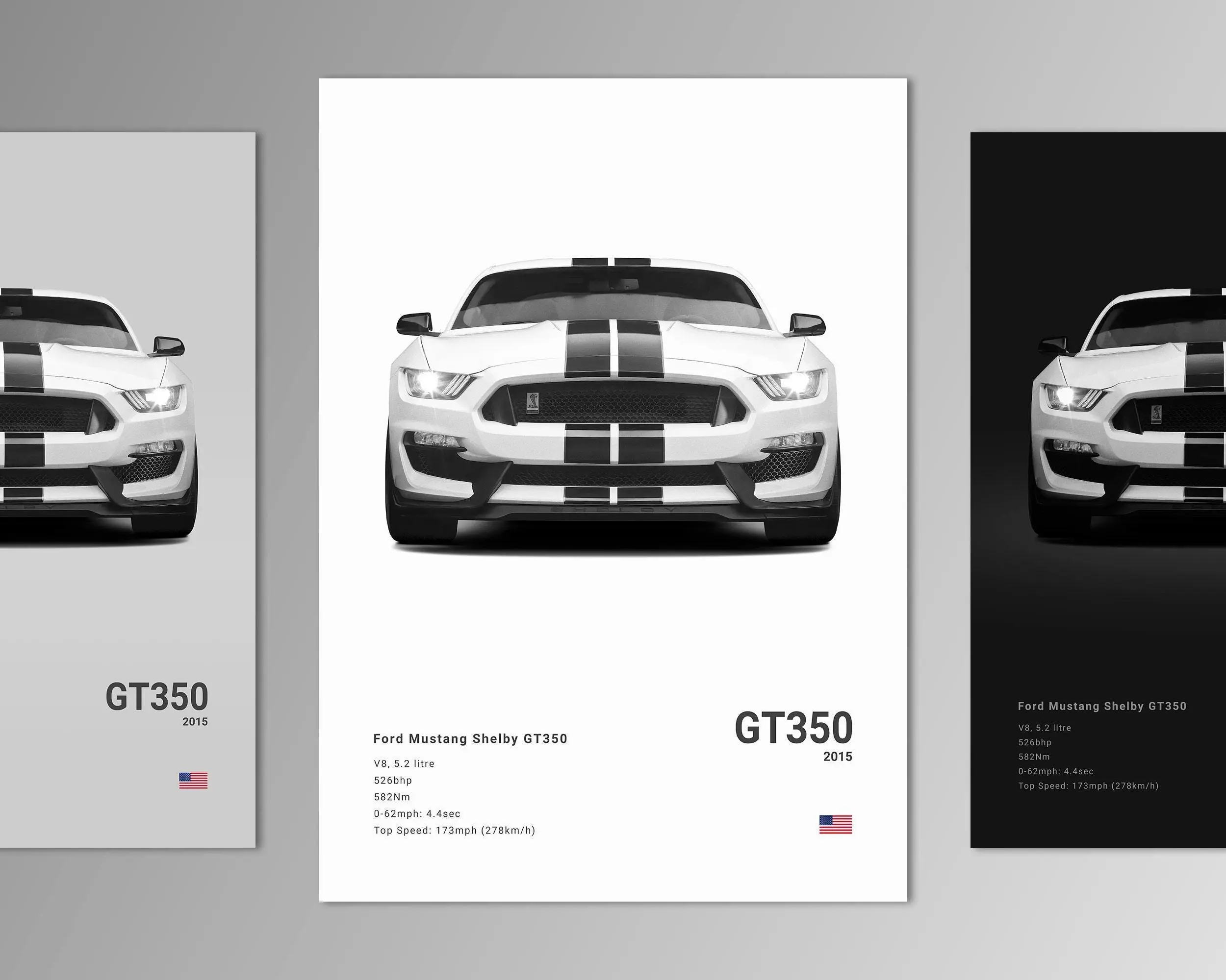 Ford Mustang Shelby GT350 Poster Print | Wall Art | Car Photography| Man Cave Decor | Home decor| Poster Unframed