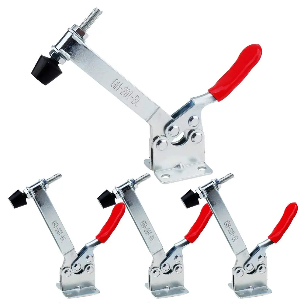4pcs Hand Tool Toggle Clamp 201b-upgrade Horizontal Antislip Quick Release (longer 201bl Clamp)