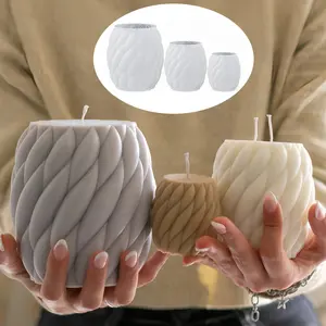 3pcs Spiral Candle Silicone Molds, 3D Round Candle Moulds, DIY Handmade Soap Clay Gypsum Resin Crafts, Modern Design for Craft Lovers