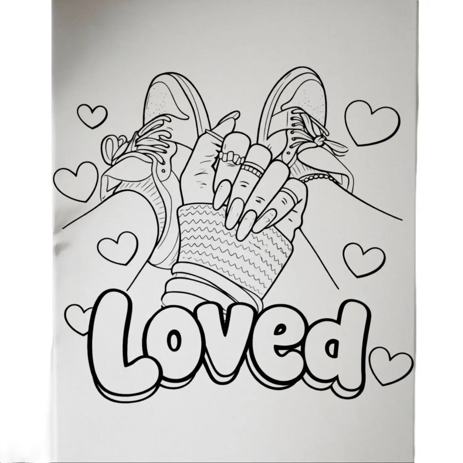 DTF Transfer Outline - Press & Paint Outline, Color your own DTF Print -  Loved -Coloring Activity - Sip and Paint Party