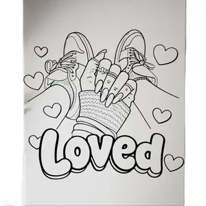 DTF Transfer Outline - Press & Paint Outline, Color your own DTF Print -  Loved -Coloring Activity - Sip and Paint Party