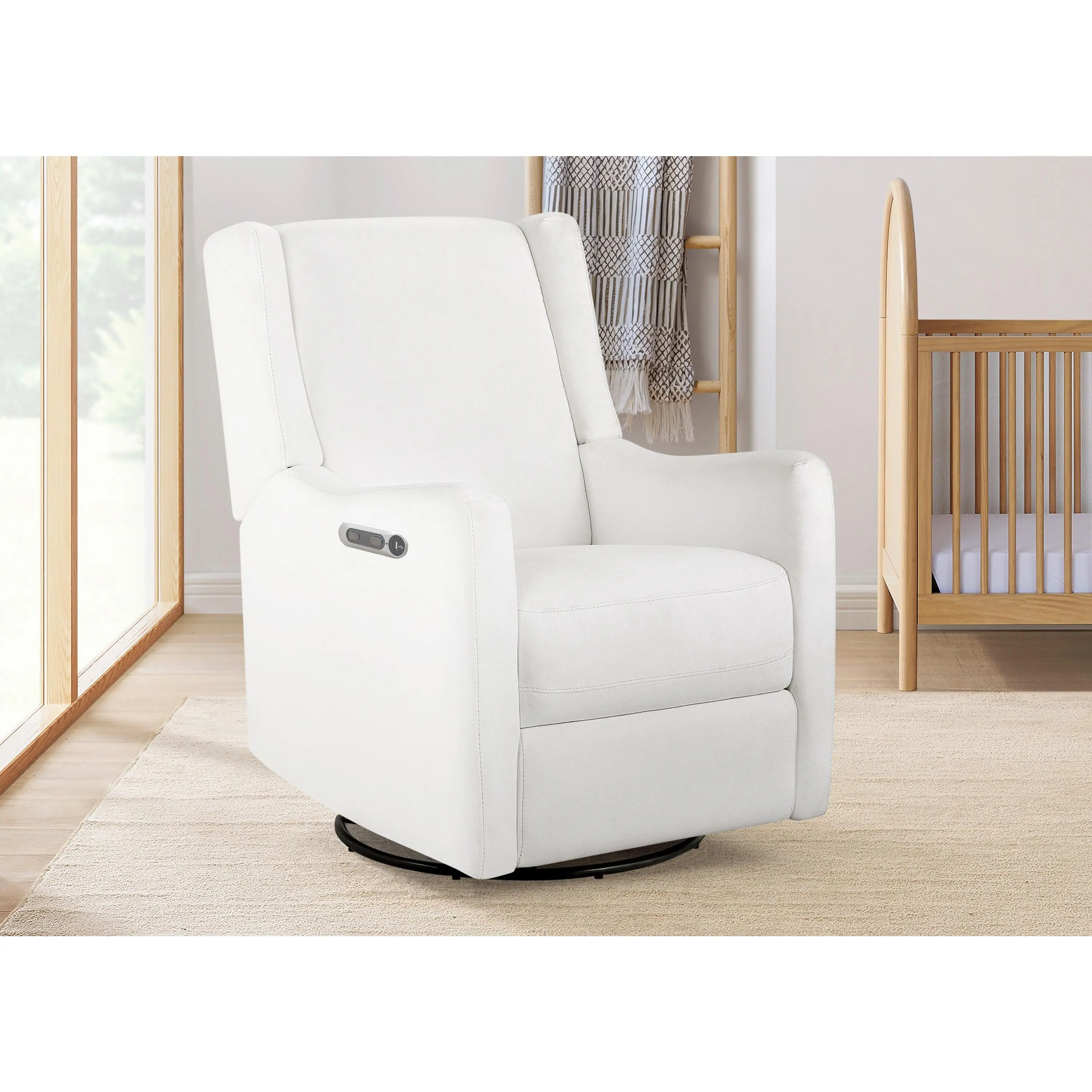 Mercer Electronic Power Recliner and Swivel Glider with USB-A and Type-C Ports in Stain-Resistant Performance Fabric