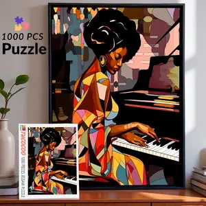 Tucocoo Vibrant Jazz Pianist 1000-Piece Jigsaw Puzzle Eco-Friendly Recycled Cardboard 27.5x20inch Relaxing Family Game for Adults Home Décor Gift