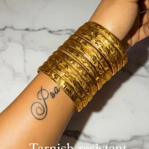 10Stack Bangles Tarnish Resistant Gold Plated Stackable Bracelets for Women Fashion Jewelry