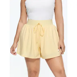 BLOOMCHIC Plus Size Super Soft Stretch Shorts with Wide Waistband and Drawstring [M–6X], 2026 Summer Vibes Swimweek